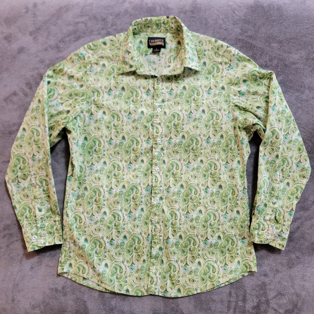 Cremieux Premium Denim Paisley Print Long Sleeve Button-Down Shirt‎ Men's Large